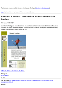 Publicado el Número 1 del Boletín de PIJV de la... Santiago