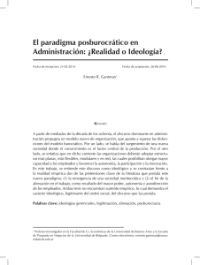 El paradigma posburocrático en Administración: ¿Realidad o Ideología?