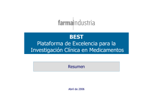 BEST Plataforma de Excelencia para la Investigación Clínica en Medicamentos (abril 2006).