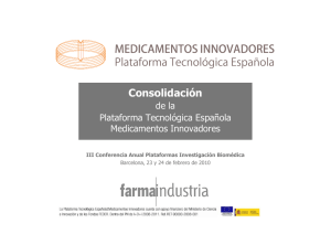 Consolidación de la Plataforma Tecnológica Española Medicamentos Innovadores