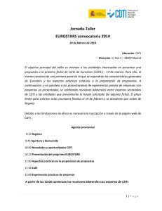 Jornada-Taller EUROSTARS convocatoria 2014
