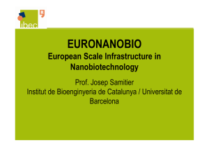 Participación española en el VII PM de Nanomedicina (Estratégicos): Euronanobio, Josep Samitier (Institut Català de Bioenginyeria-IBEC) y