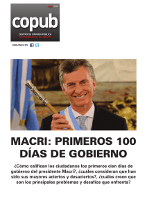 MACRI: PRIMEROS 100 DÍAS DE GOBIERNO