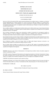 REPÚBLICA DE PANAMÁ MINISTERIO DE SALUD CONSEJO TECNICO DE SALUD RESOLUCION: N°06