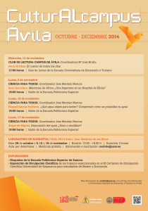 Cartel 'CulturaALcampus Ávila' octubre-diciembre 2014