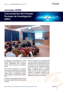 Jornadas H2020 Convocatorias del Consejo Europeo de Investigación (ERC)