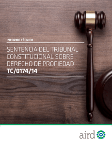 Sentencia del tribunal conStitucional Sobre derecho de ProPiedad TC/0174/14
