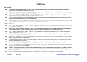 ARGENTINA Data references :