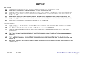 COSTA RICA Data references :