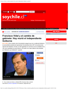 Francisco Vidal y el cambio de gabinete_ Hoy murió el independiente Golborne _ s