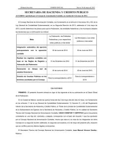 Acuerdo 1 aprobado por el Consejo de Armonización Contable en reunión del 3 de mayo de 2013.