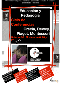 Ciclo de conferencias Grecia, Dewey, Piaget, Montessori
