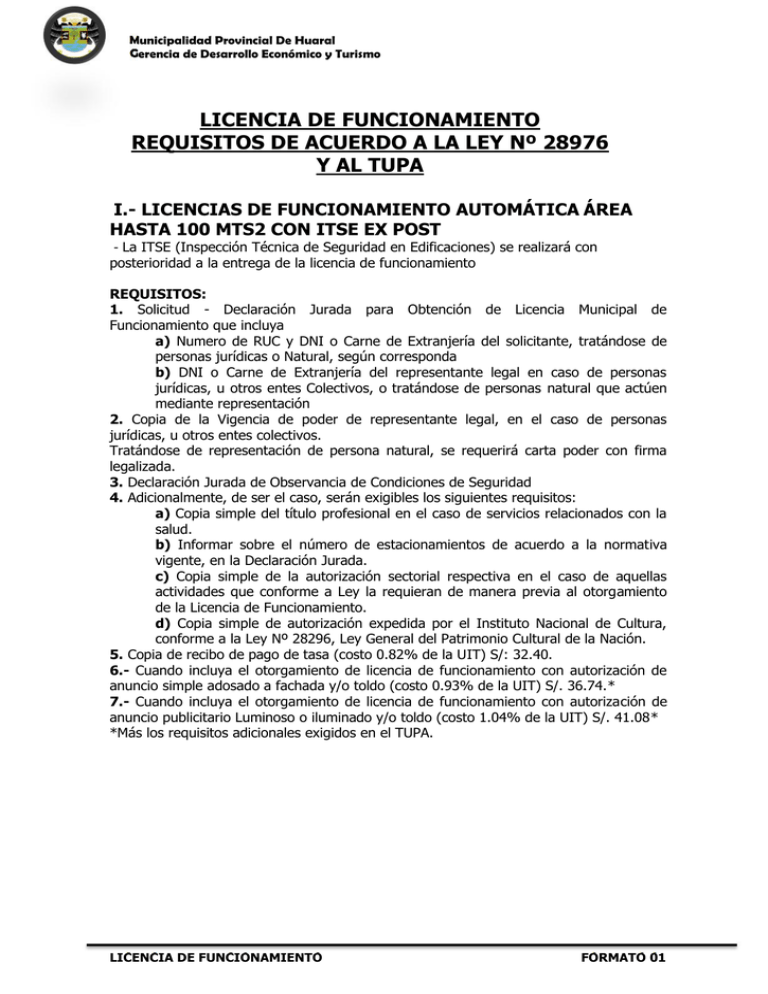 Licencia De Funcionamiento Requisitos De Acuerdo A La Ley N