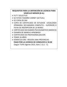 REQUISITO OBTENCION LICENCIAS BIIb