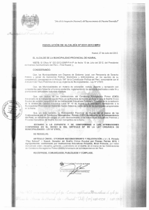 RESOLUCiÓN DE ALCALDíA N° 0331-2012-MPH