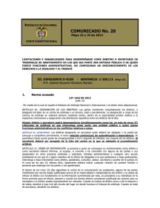 COMUNICADO No. 20 R C