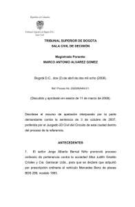 TRIBUNAL SUPERIOR DE BOGOTA SALA CIVIL DE DECISIÓN Magistrado Ponente: