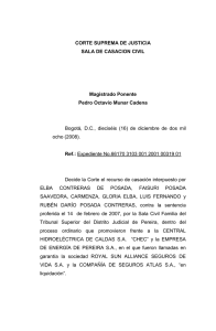 CORTE SUPREMA DE JUSTICIA SALA DE CASACION CIVIL  Magistrado Ponente
