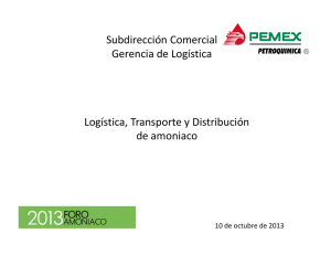 Subdirección Comercial Gerencia de Logística Logística, Transporte y Distribución de amoniaco