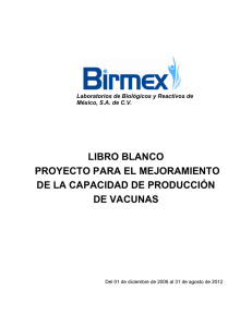 Libro Blanco Proyecto para el mejoramiento de la capacidad de producción de vacunas