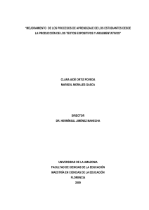 MEJORAMIENTO DE LOS PROCESOS DE APRENDIZAJE DESDE LA PRODUCCIÓN DE TEXTO ARGUMENTATIVO