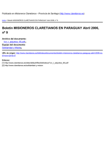 Boletín MISIONEROS CLARETIANOS EN PARAGUAY Abril 2006, nº 9 )