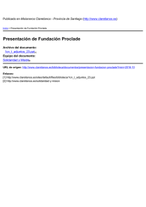 Presentación de Fundación Proclade Misioneros Claretianos - Provincia de Santiago )
