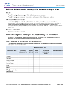 Práctica de laboratorio: Investigación de las tecnologías WAN