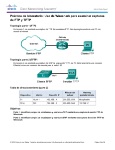 Práctica de laboratorio: Uso de Wireshark para examinar capturas de FTP y TFTP