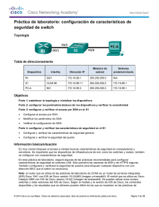Práctica de laboratorio: configuración de características de seguridad de switch