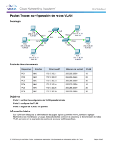 Packet Tracer: configuración de redes VLAN (instrucciones)