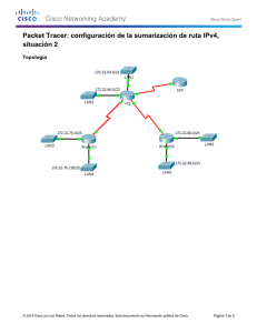 Packet Tracer: configuración de la sumarización de ruta IPv4, situación 2 (instrucciones)
