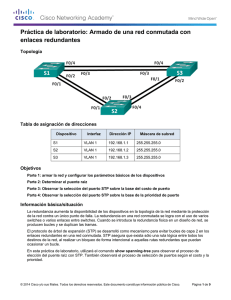 Práctica de laboratorio: Armado de una red conmutada con enlaces redundantes