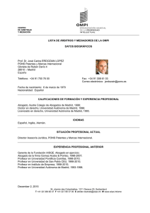 Prof. Dr. José Carlos ERDOZAIN LOPEZ PONS Patentes y Marcas Internacional