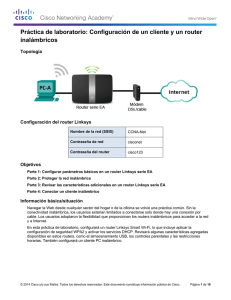 Práctica de laboratorio: Configuración de un cliente y un router inalámbricos