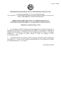 ORGANIZACIÓN MUNDIAL DE LA PROPIEDAD INTELECTUAL Aviso N. 1/2005 ‡