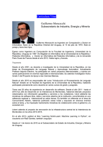 Currículum Vitae Guillermo Moncecchi Subsecretario de Industria, Energía y Minería