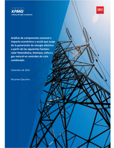 Análisis de componente nacional e  impacto económico y social que surge  de la generación de energía eléctrica 