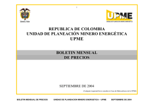UPME REPUBLICA DE COLOMBIA UNIDAD DE PLANEACIÓN MINERO ENERGÉTICA