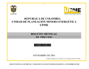 UPME REPUBLICA DE COLOMBIA UNIDAD DE PLANEACIÓN MINERO ENERGÉTICA
