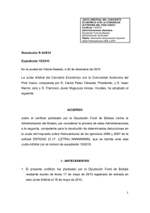 Resolución Junta Arbitral del País Vasco 04/2010, de 20 de diciembre de 2010