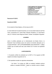 Resolución Junta Arbitral del País Vasco 5/2012, de 30 de marzo de 2012