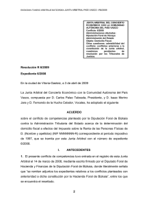 Resolución Junta Arbitral del País Vasco 06/2009, de 3 de abril de 2009