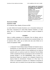 Resolución Junta Arbitral del País Vasco 02/2009, de 28 de enero de 2009