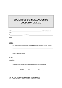 SOLICITUDE DE INSTALACION DE COLECTOR DE LIXO