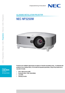 NEC NP3250W ALLROUND INSTALLATION PROJECTOR Proyectores •