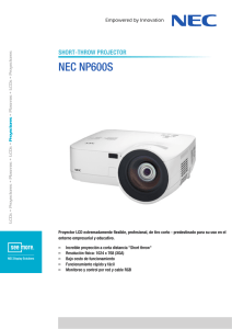 NEC NP600S SHORT-THROW PROJECTOR Proyectores •