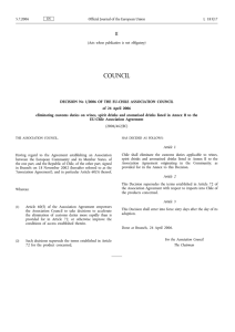 Decision No 1/2006 of the EU-Chile Association Council eliminating customs duties on wines, spirit drinks and aromatised drinks listed in Annex II to the EU-Chile Association Agreement
