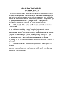 LISTA DE GUATEMALA ANEXO III : NOTAS EXPLICATIVAS