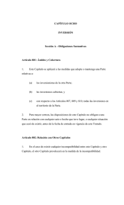 CAPÍTULO OCHO  INVERSIÓN Sección A - Obligaciones Sustantivas